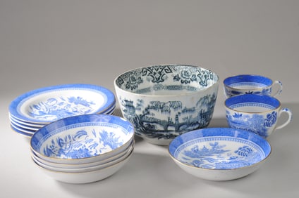 Antique Ironstone & Copeland Spode in Blue Willow