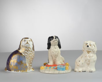3 English Porcelain Cavalier King Charles Figures