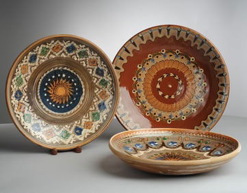 Romanian and Bulgarian Pottery Plates
