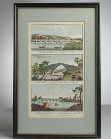 Antique Color Engraving of Scottish Bridges