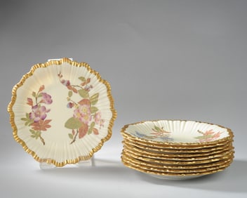 10 Royal Worcester Porcelain Floral Plates