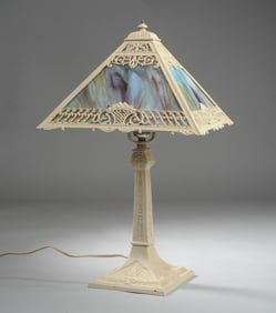 Antique Slag Glass Lamp