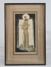 After Rockwell Kent, Engraving, Wayside Madonna