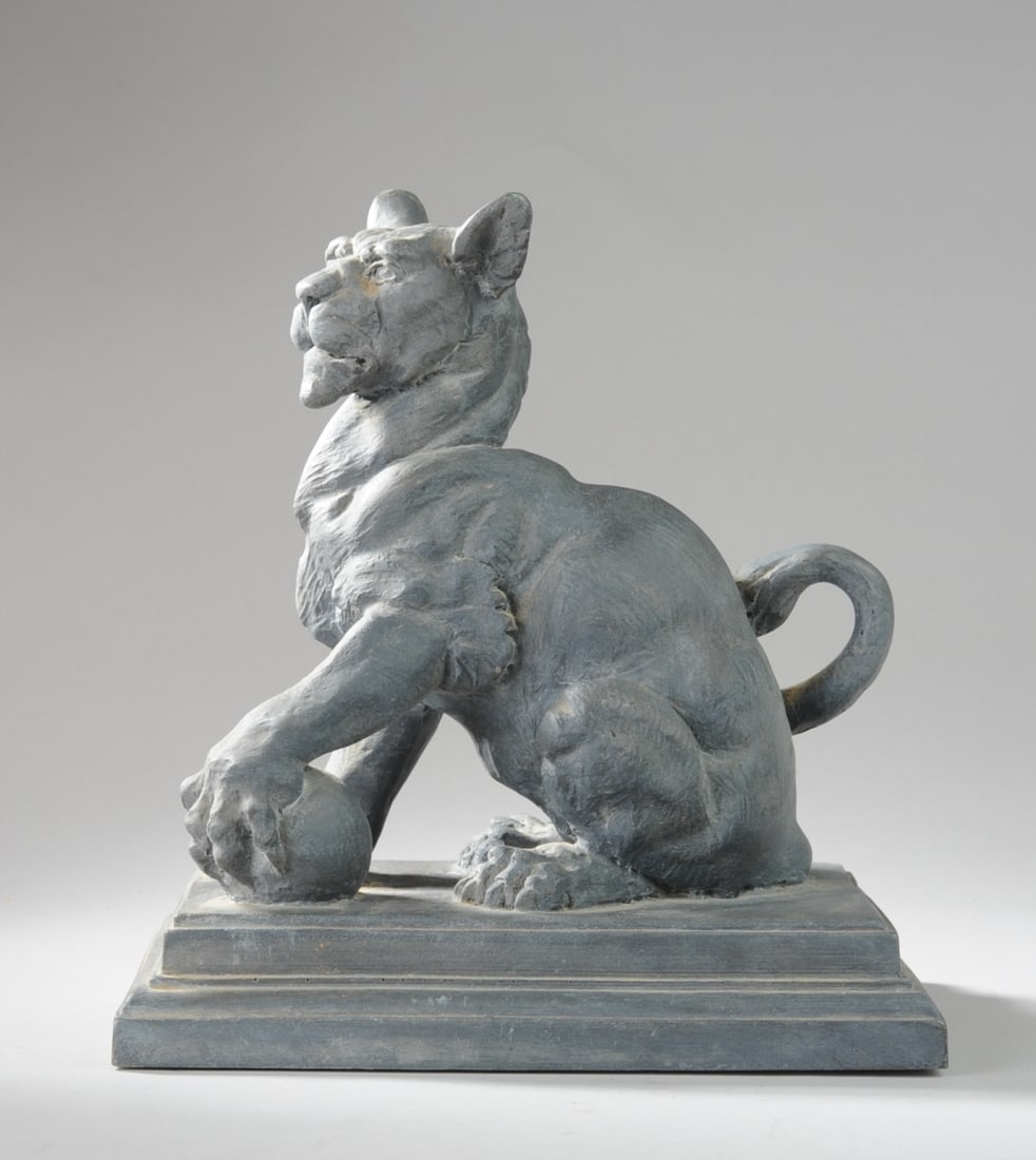 20th C. Reproduction Gargoyle: Marked for Biltmore Estate Collection, Goose Creek and dated 1994, chip to ear. H: approx. 9 1/4". W: approx. 5 3/4". D: approx. 8 1/2". Seamless shipping is available through LiveAuctioneers at check