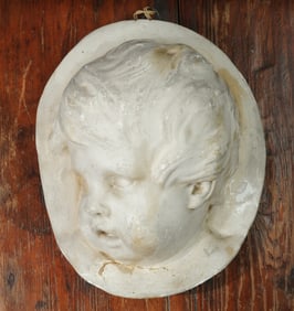 Plaster Relief Sculpture of Child’s Head
