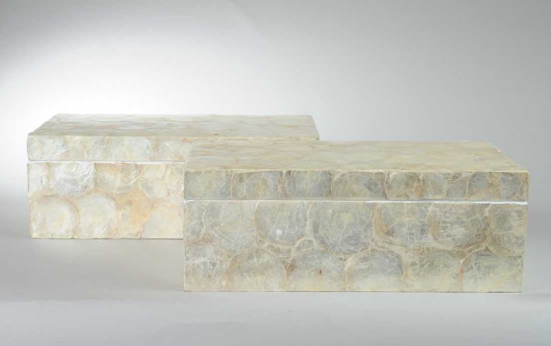 Two Tozai Home Handmade MoP or Mica Shoe Boxes (1 of 4)