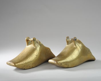Antique Brass Stirrups, Near Pair