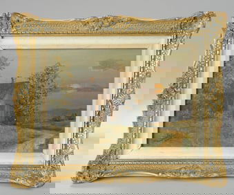 Small Landscape Oil Painting, Illegibly Signed