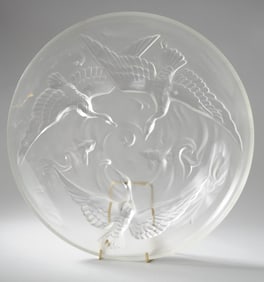 Verlys Charger with Cranes and Koi