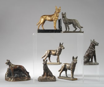 Cast Iron German Shepherd Bookends, Doorstops +