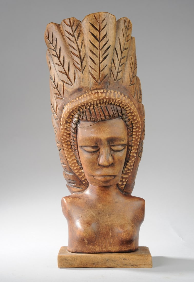 Signed Folk Art Wood Carving (1 of 3)