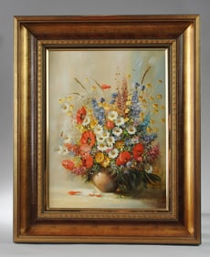 20th C. Oil on Panel Still Life Signed E. Brecht