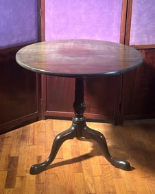 18th C. English Mahogany Tilt Top Pedestal Table