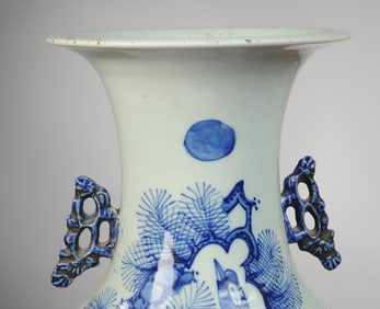 Large Chinese Blue & White Vase 22"