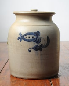 Antique Stoneware Lidded Preserve Jar