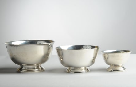 Three Paul Revere Style Sterling Silver Bowls