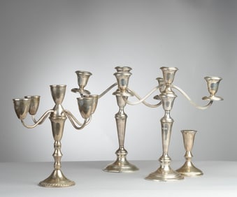 Mixed Grouping Weighted Sterling Candelabra +