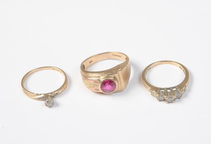 Three 10K Gold Rings