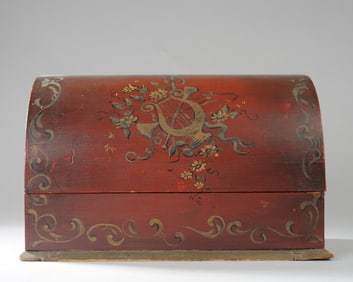 Signed Vintage Painted Wood Letter Box