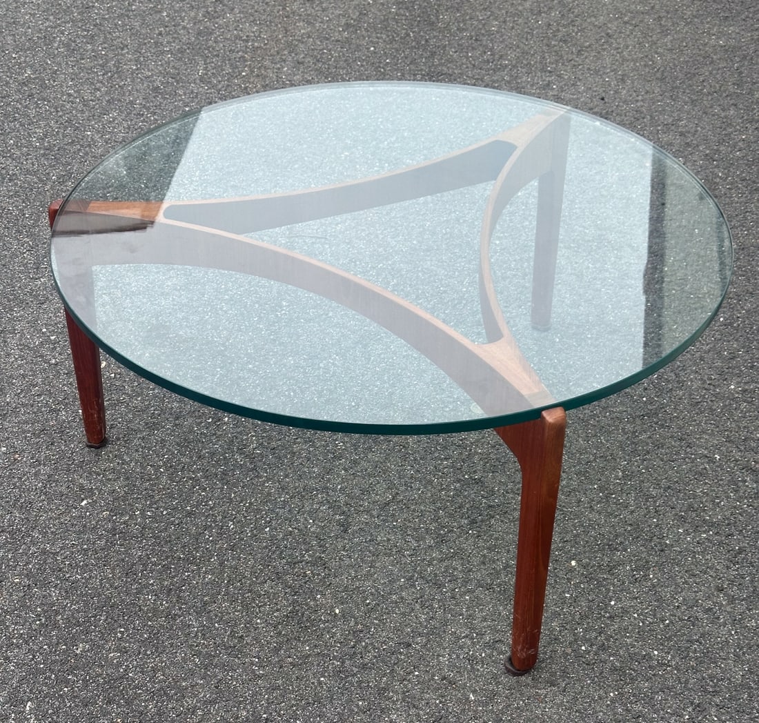 Danish Mid Century Modern Glass Top Table (1 of 5)