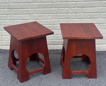 Pair Stickley Roycroft Side Tables / Stands