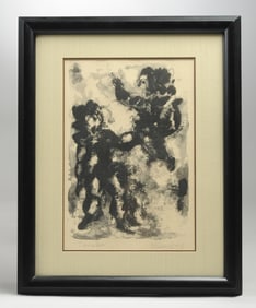 Chaim Gross Lithograph, "Tomblers"