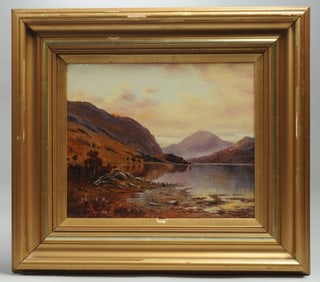 Oil Painting, Scottish (?) Mountain Lake