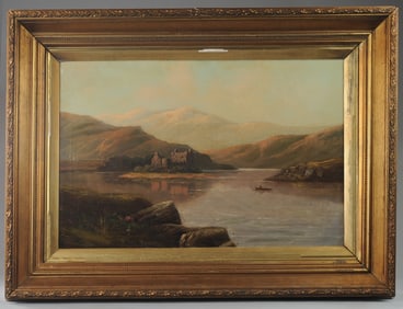 19th C. Oil Painting Kilchurn Castle, Loch Awe