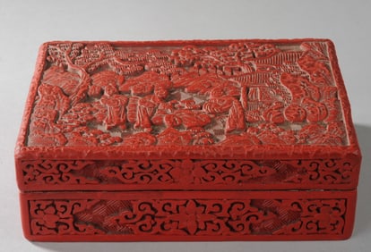 Antique Chinese Carved Cinnabar Box