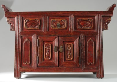 Chinese Red Lacquer Altar Stand