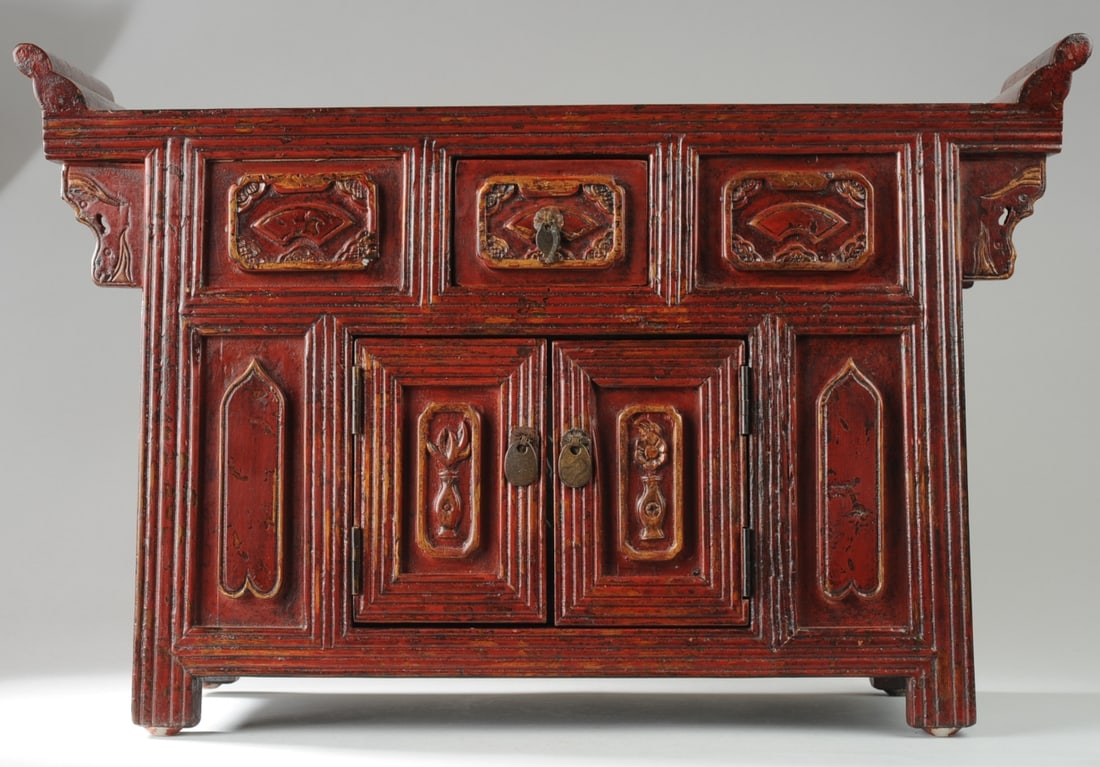 Chinese Red Lacquer Altar Stand (1 of 8)