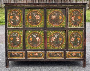 Antique Tibetan Painted Cabinet