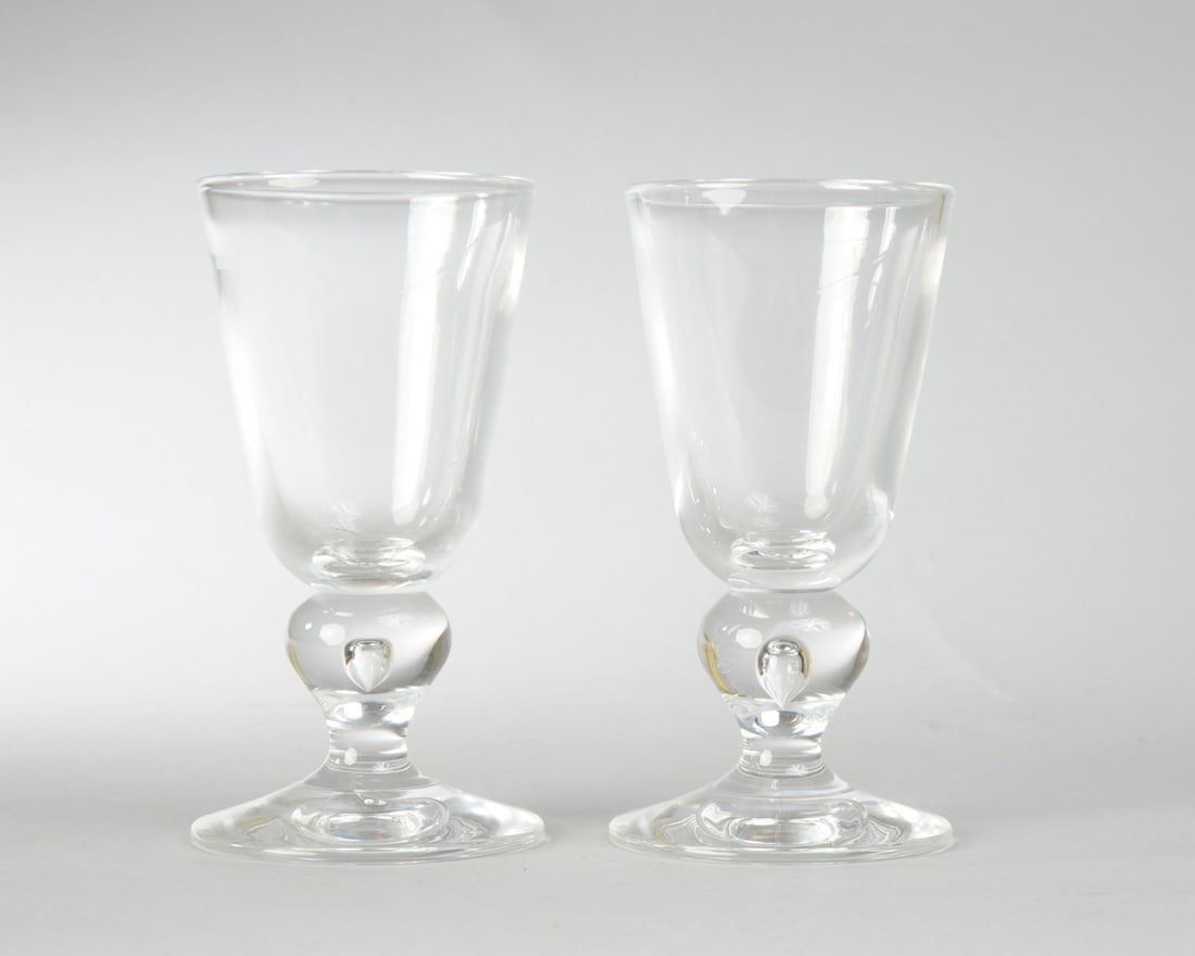 Two Steuben Stemware 'Tear Drop' Goblets (1 of 3)