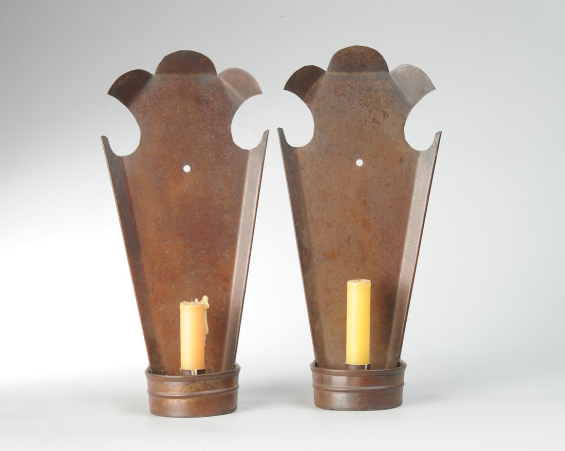 Pair Copper Candle Sconces (1 of 4)