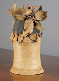 Todd Warner 1979 Studio Pottery Moose Bell