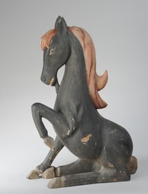 Vintage Carved Wood Unicorn