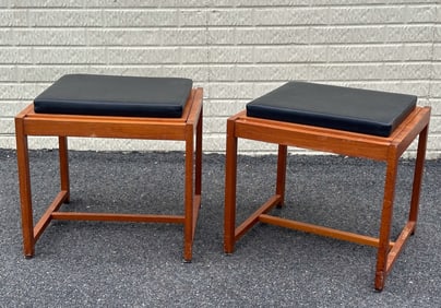Mid Century-Style Stool or Ottoman