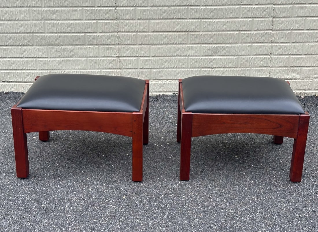 Pair Stickley Upholstered Ottomans (1 of 6)