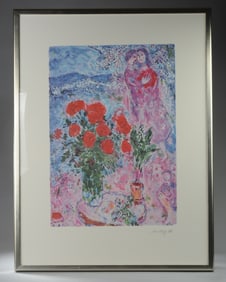 Print, Marc Chagall, Roses & Lilies of the Valley