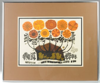 David Weidman 1965 Silkscreen Replica, "Flowers"