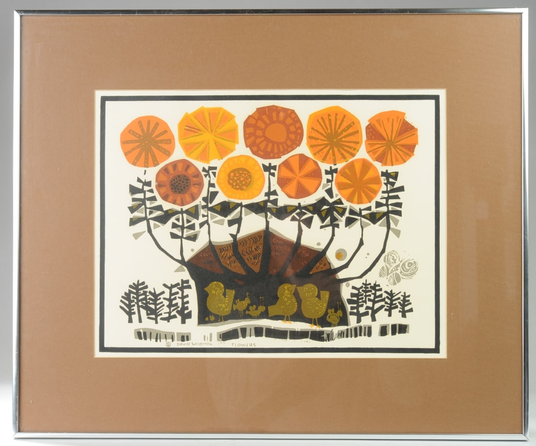 David Weidman 1965 Silkscreen Replica, "Flowers" (1 of 3)