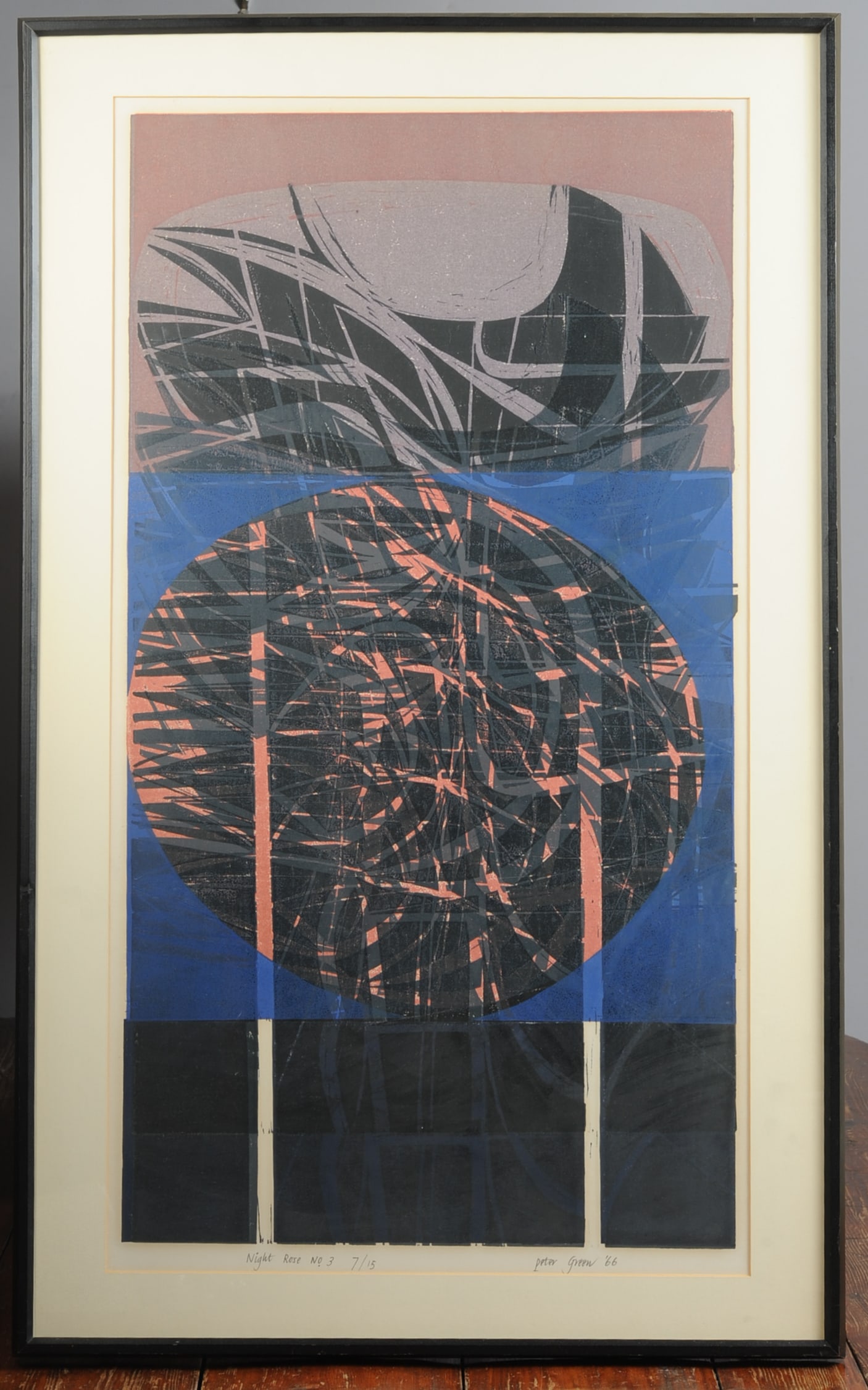 1966 Abstract Woodcut by Peter Green (1933-2023) (1 of 6)