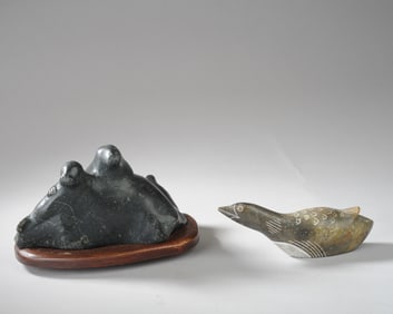 Two Signed Inuit Stone Carvings