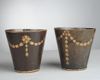 Pair Tole Cachepots