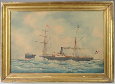 Louis Roux (1817-1903) Maritime Ship Painting