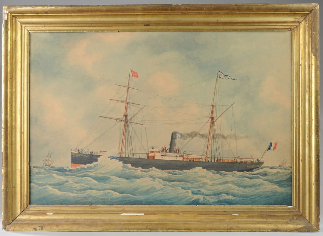 Louis Roux (1817-1903) Maritime Ship Painting (1 of 11)