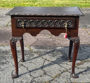 18th C. Oak Table with Victorian Carvings