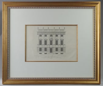 Pair Framed 18th C. Architectural Engravings