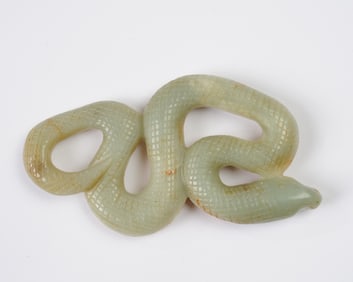 Chinese White, Light Celadon & Rust Jade Carving
