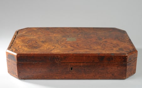 Victorian Burled Silver Chest Box